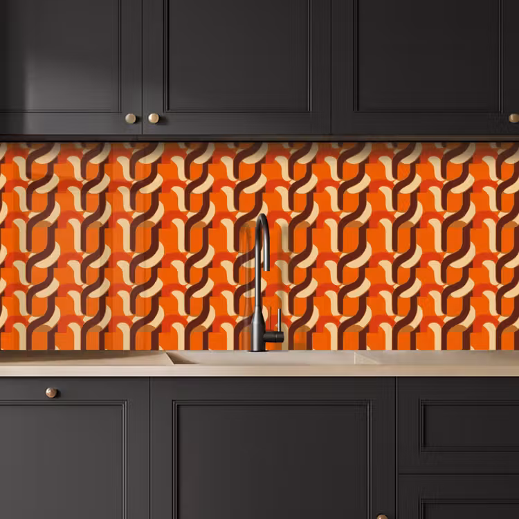 Retro - Modern - Kleurrijk keuken achterwand 2 middel 871 -sfeer1