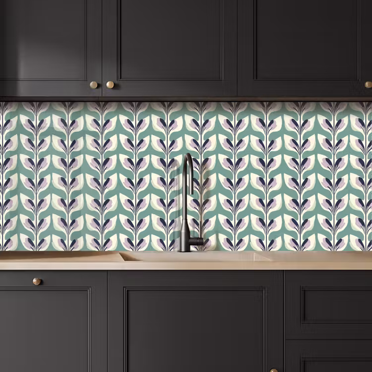 Retro - Modern - Groen keuken achterwand 2 middel 871 -sfeer1
