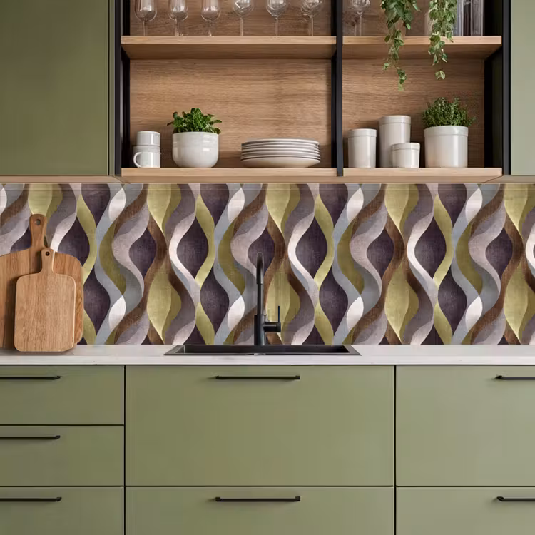 Retro - Banen - Kleurrijk keuken achterwand 2 groot 857 -sfeer3