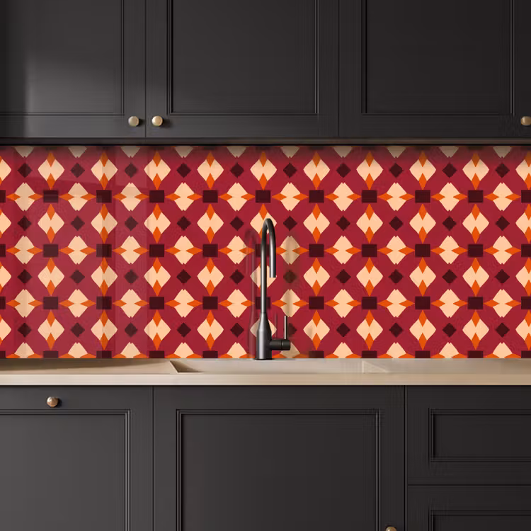 Retro - Patroon - Kleurrijk keuken achterwand 2 middel 871 -sfeer1