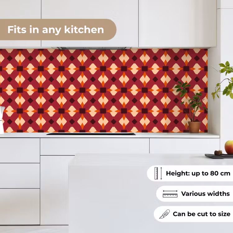 Retro - Patroon - Kleurrijk keuken achterwand 2 middel 871 -sfeer4_UK