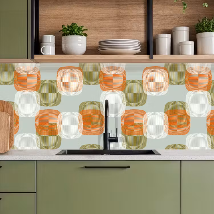 Retro - Patroon - Pastel keuken achterwand 2 middel 871 -sfeer3