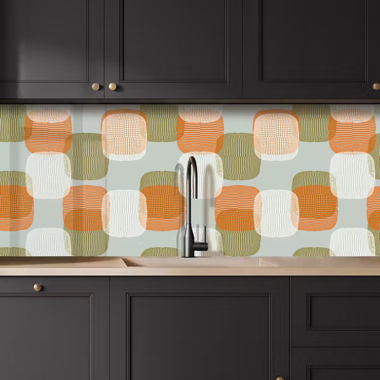 Retro - Patroon - Pastel keuken achterwand 2 middel 871 -sfeer1