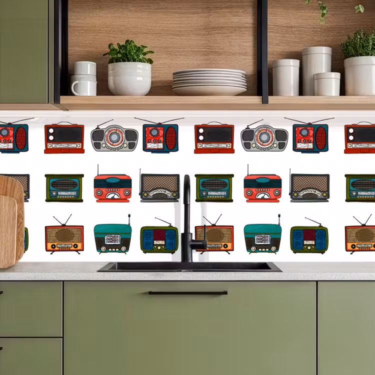Retro - Radio - Design keuken achterwand 2 middel 871 -sfeer3