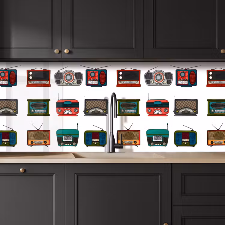 Retro - Radio - Design keuken achterwand 2 middel 871 -sfeer1