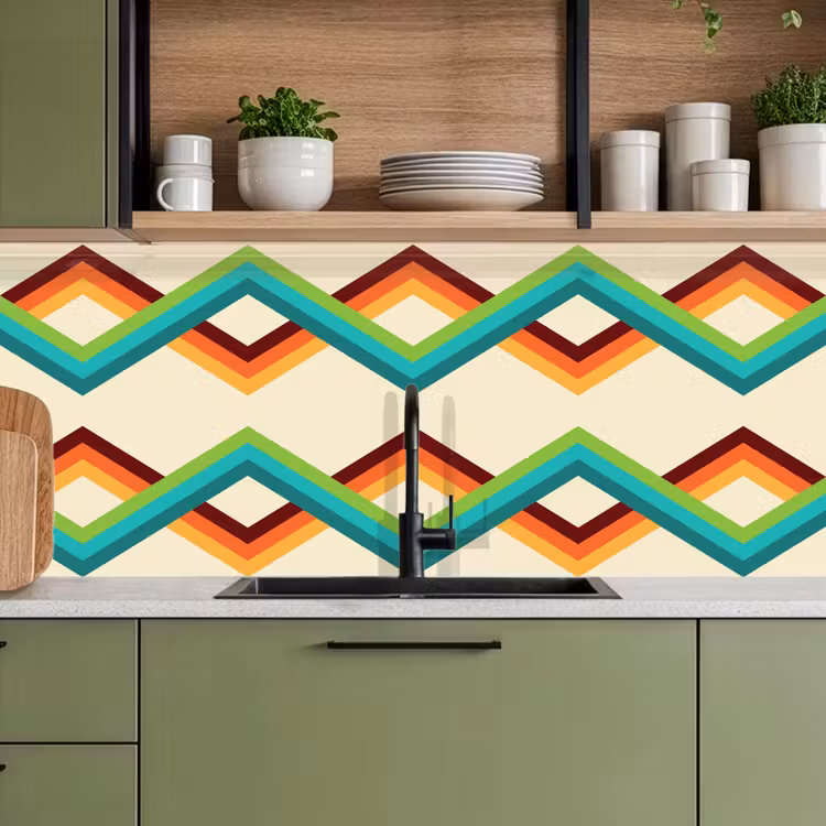 Retro - Strepen - Design - Seventies keuken achterwand 2 middel 871 -sfeer3