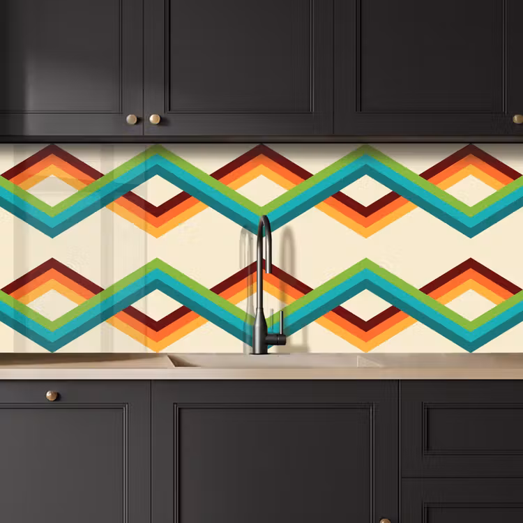 Retro - Strepen - Design - Seventies keuken achterwand 2 middel 871 -sfeer1