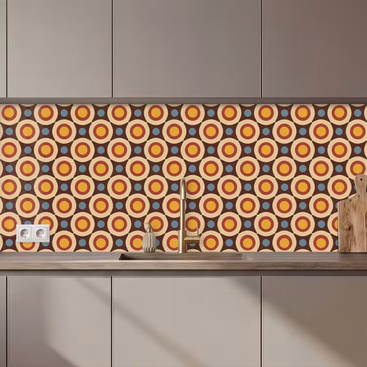 Retro - Vintage - Design - Cirkel keuken achterwand 2 middel 871 zz_3dshopping