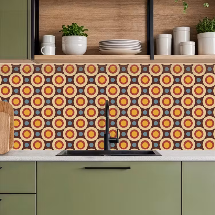 Retro - Vintage - Design - Cirkel keuken achterwand 2 middel 871 -sfeer3