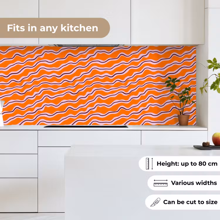 Retro - Golvend - Oranje keuken achterwand 2 middel 871 -sfeer4_UK
