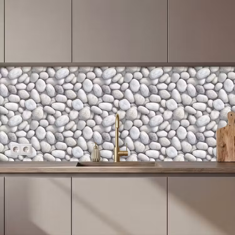Steentjes - Grijs - Ovaal keuken achterwand 2 middel 871 zz_3dshopping