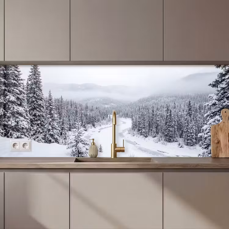Rivier - Bevroren - Landschap - Winter keuken achterwand 2 middel zz_3dshopping