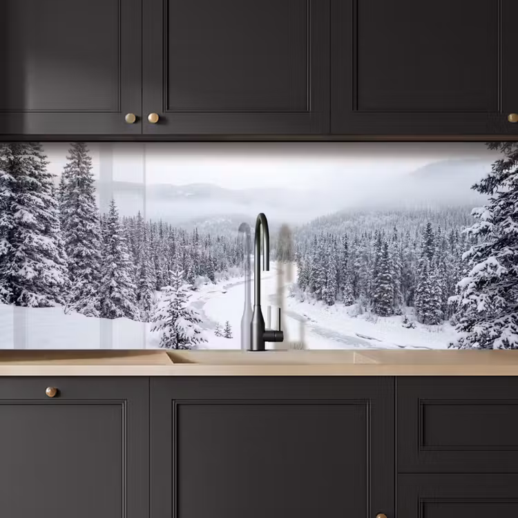 Rivier - Bevroren - Landschap - Winter keuken achterwand 2 middel -sfeer1