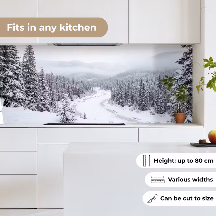 Rivier - Bevroren - Landschap - Winter keuken achterwand 2 middel -sfeer4_UK