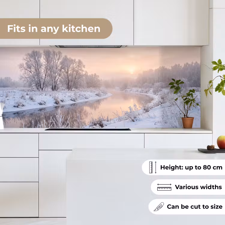 Rivier - Winter - Landschap - Sneeuw - Zonsopgang keuken achterwand 2 middel -sfeer4_UK