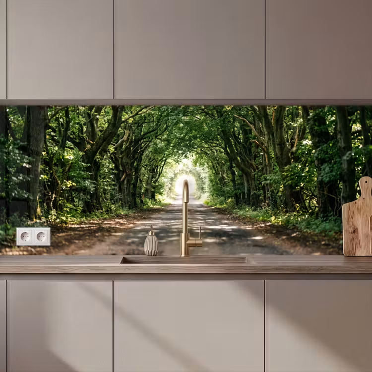 Weg - Bomen - Natuur - Groen keuken achterwand 2 middel zz_3dshopping