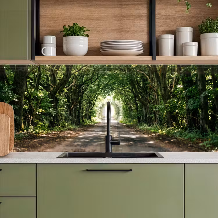 Weg - Bomen - Natuur - Groen keuken achterwand 2 middel -sfeer3
