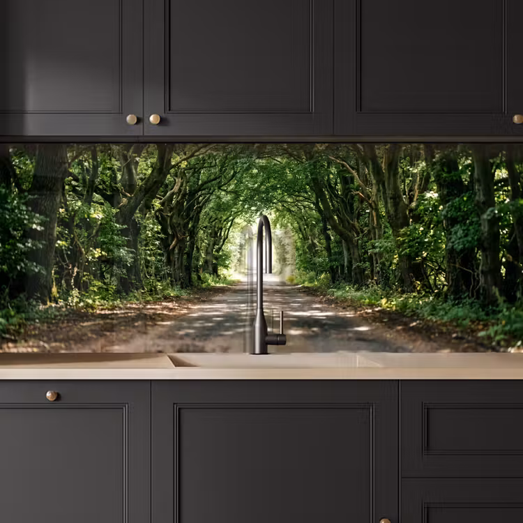 Weg - Bomen - Natuur - Groen keuken achterwand 2 middel -sfeer1