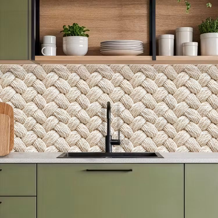 Touw - Gebreid - Beige keuken achterwand 2 middel 871 -sfeer3