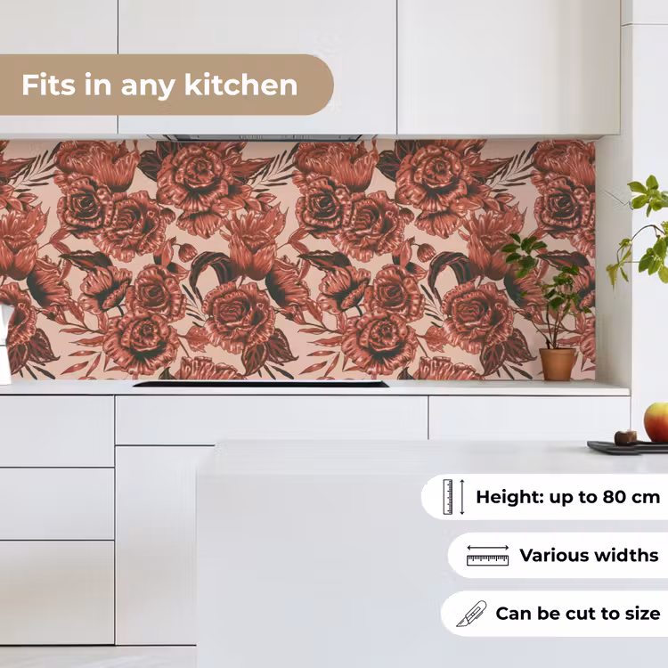 Roos - Patroon - Bloemen keuken achterwand 2 middel 871 -sfeer4_UK