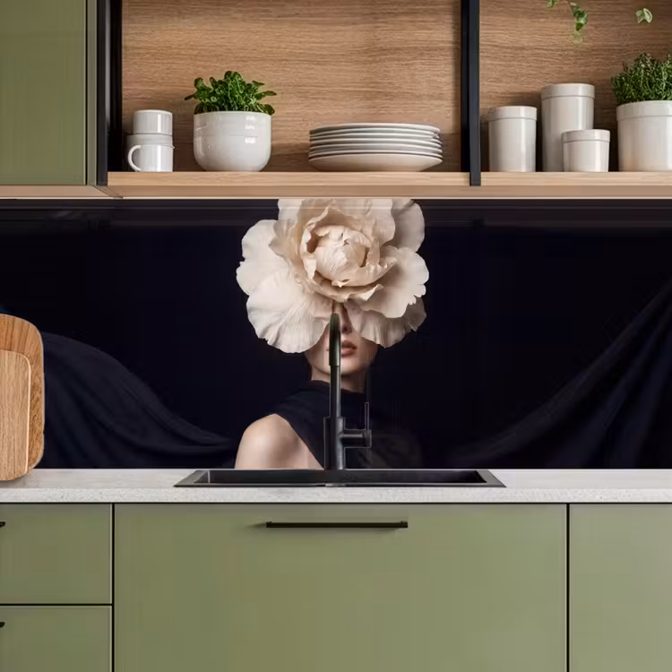 Roos - Tijdloos - Zwart keuken achterwand 2 middel -sfeer3