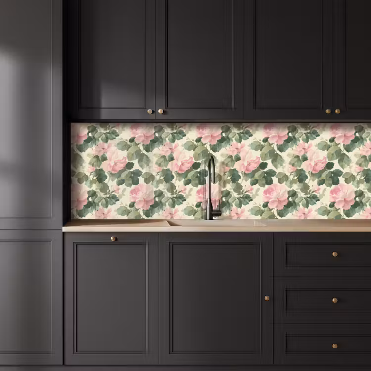 Rozen - Botanisch - Roze keuken achterwand 2 groot 857 -sfeer1