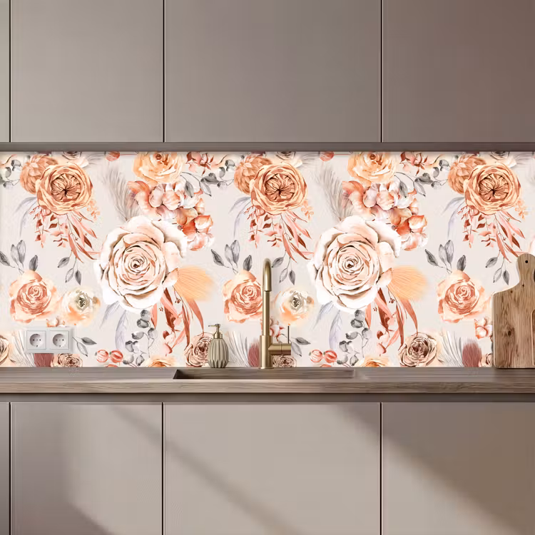 Rozen - Bloemen - Patroon keuken achterwand 2 middel 871 zz_3dshopping