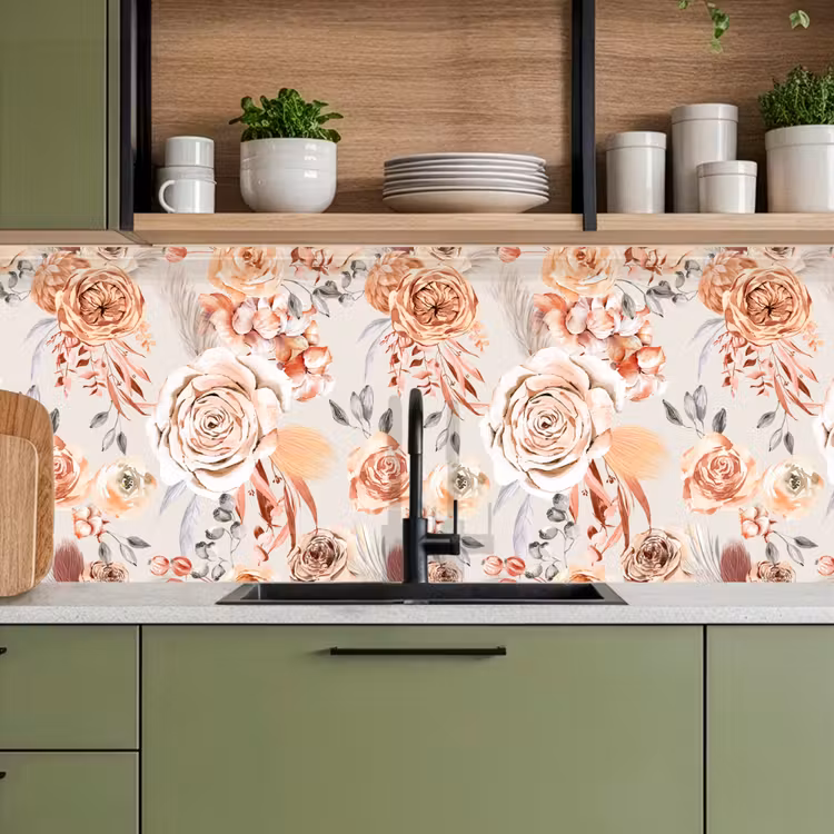 Rozen - Bloemen - Patroon keuken achterwand 2 middel 871 -sfeer3