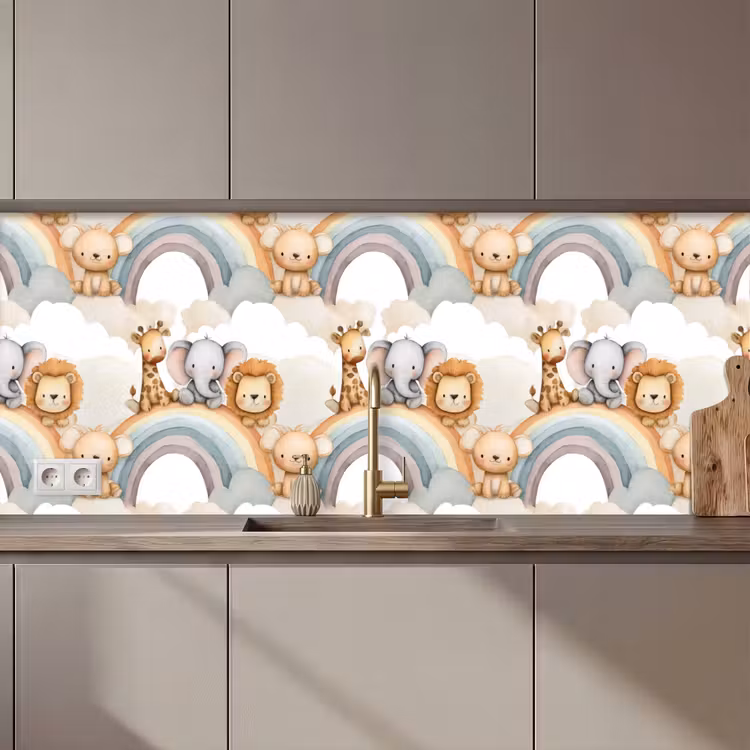 Safari - Regenboog - Kleurrijk keuken achterwand 2 middel 871 zz_3dshopping