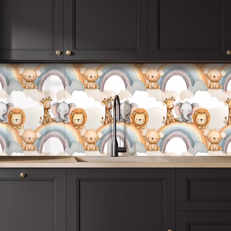 Safari - Regenboog - Kleurrijk keuken achterwand 2 middel 871 -sfeer1