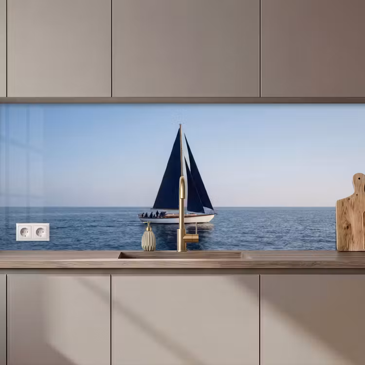 Zeilboot - Zee - Blauw keuken achterwand 2 middel zz_3dshopping