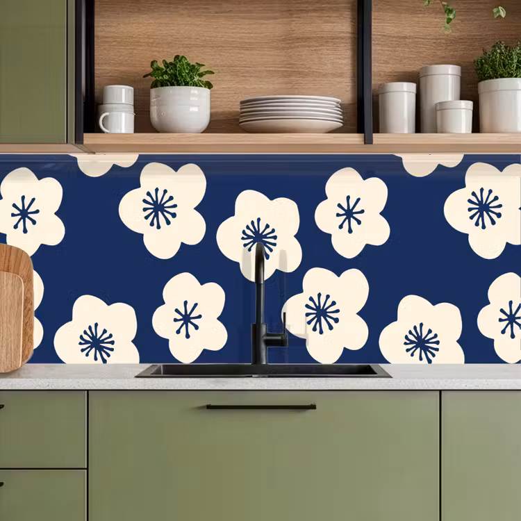 Sakura - Wit - Patroon - Japan keuken achterwand 2 middel 871 -sfeer3