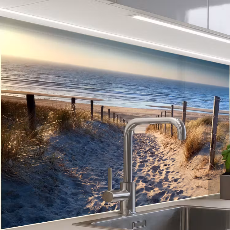 Zand - Strand - Duin - Zee - Zomer keuken achterwand sample klein -zzzz3d_schuin