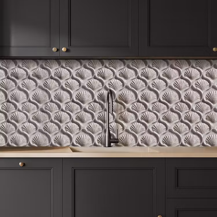 Zand - Schelpenvorm - Grijs keuken achterwand 2 middel 871 -sfeer1