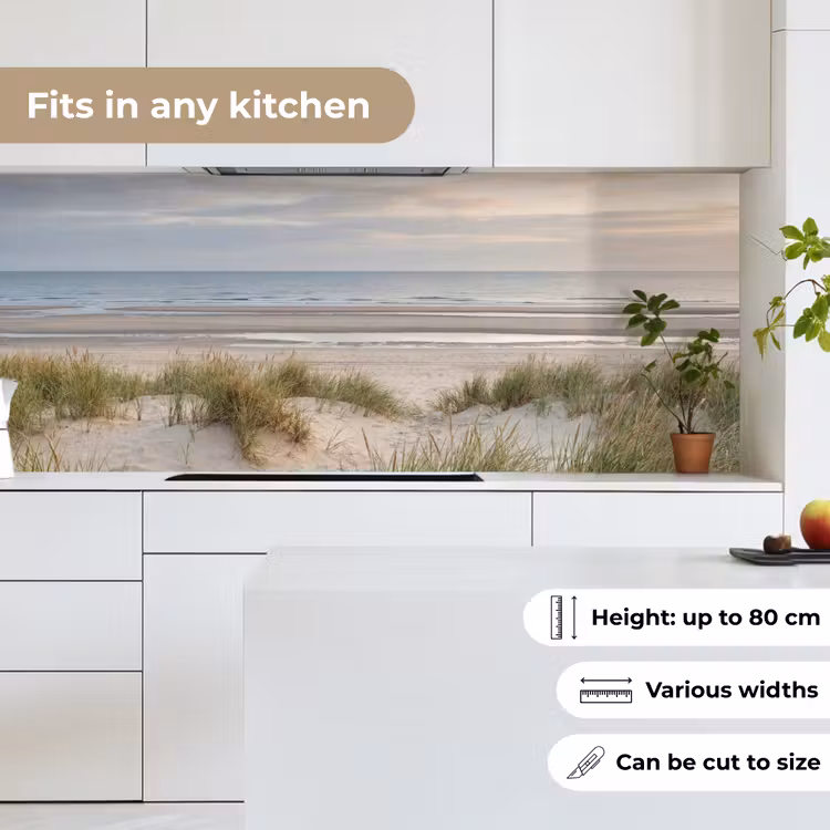 Zandstrand - Bewolkt - Duinen keuken achterwand 2 middel -sfeer4_UK