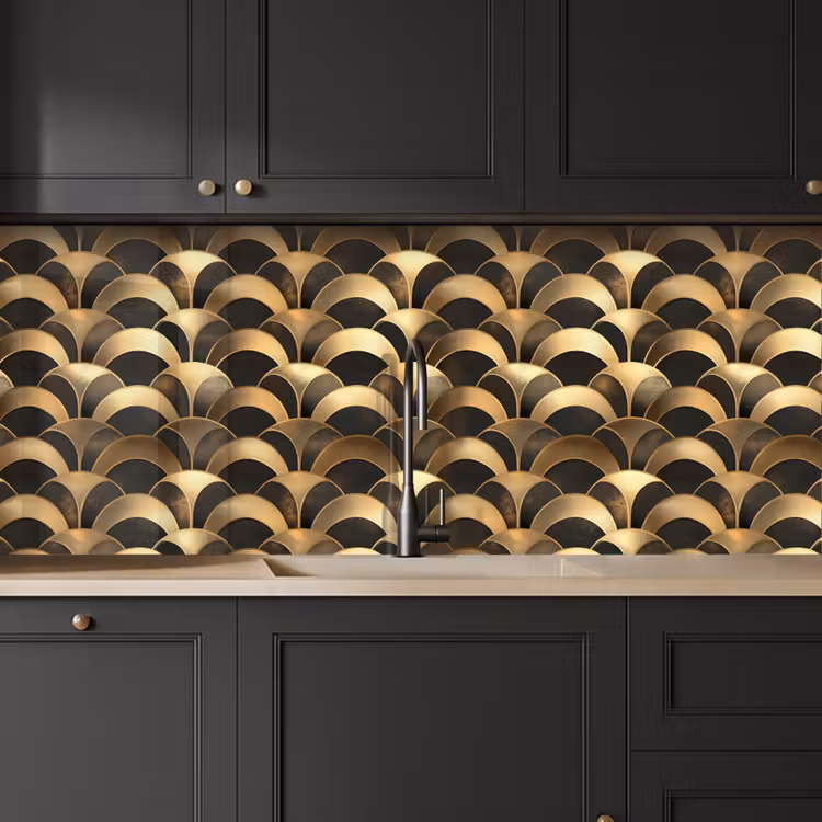 Schubben - Structuur - Goud keuken achterwand 2 middel 871 -sfeer1
