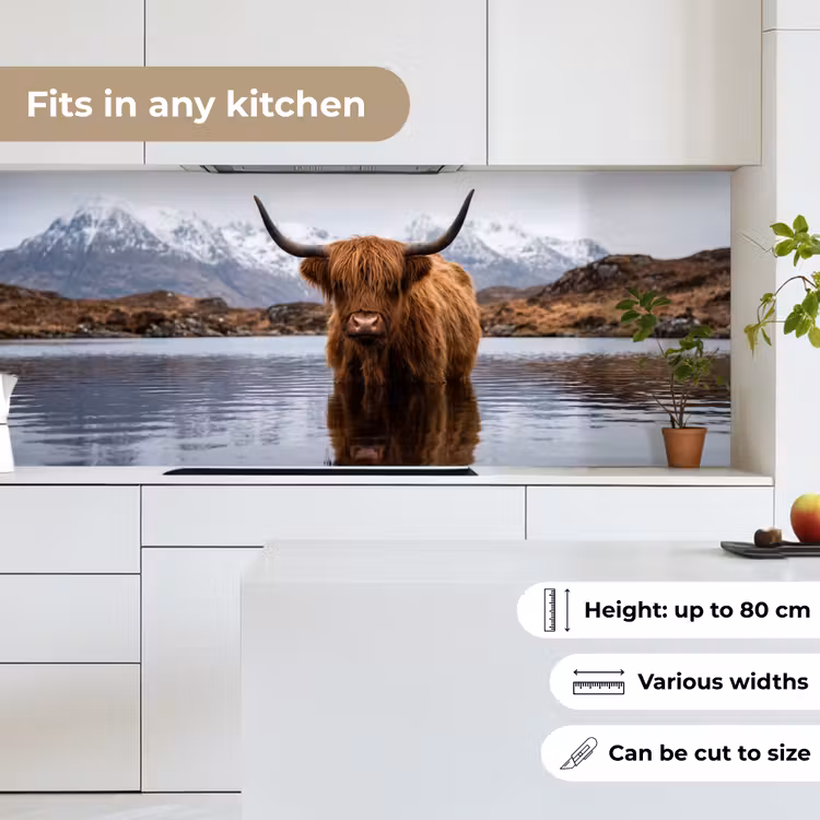 Schotse hooglander - Bruin - Water keuken achterwand 2 middel -sfeer4_UK