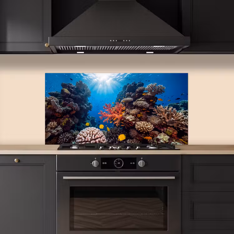 Zee - Koraalrif - Natuur - Levendig - Blauw keuken achterwand spatscherm middel -sfeer1