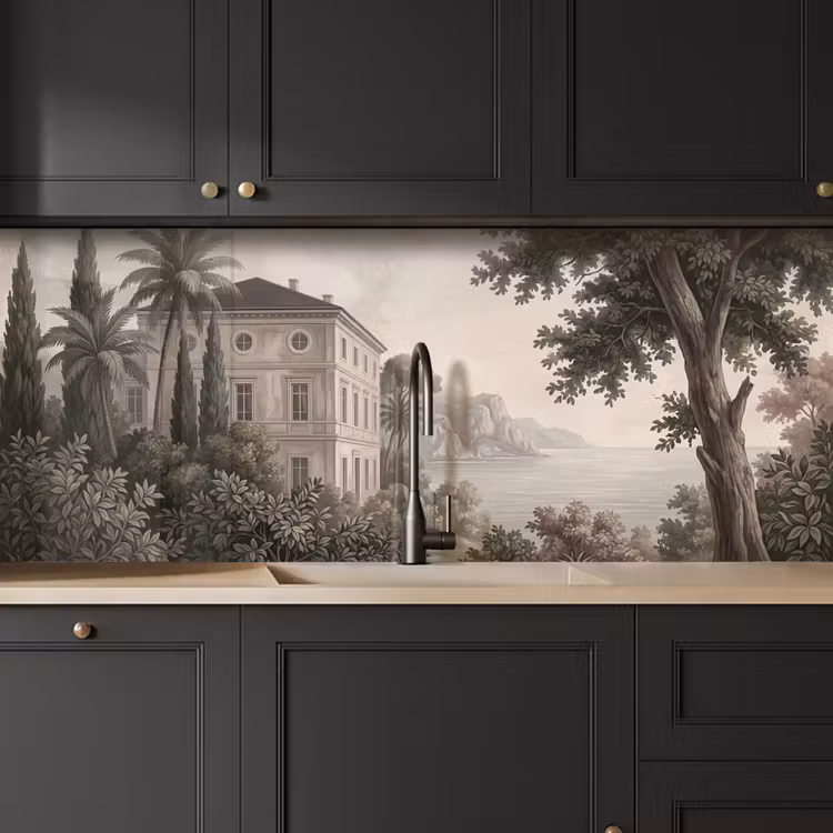 Zee - Villa - Beige keuken achterwand 2 middel -sfeer1