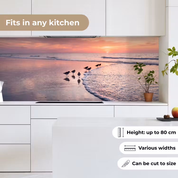 Meeuwen - Strand - Zee - Roze keuken achterwand 2 middel -sfeer4_UK