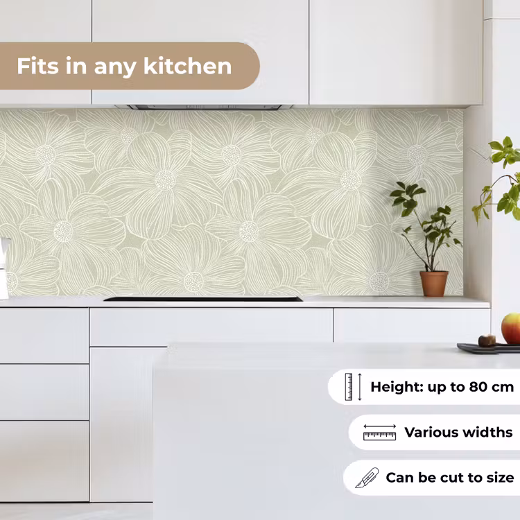 Sereen - Bloemen - Groen keuken achterwand 2 middel 871 -sfeer4_UK