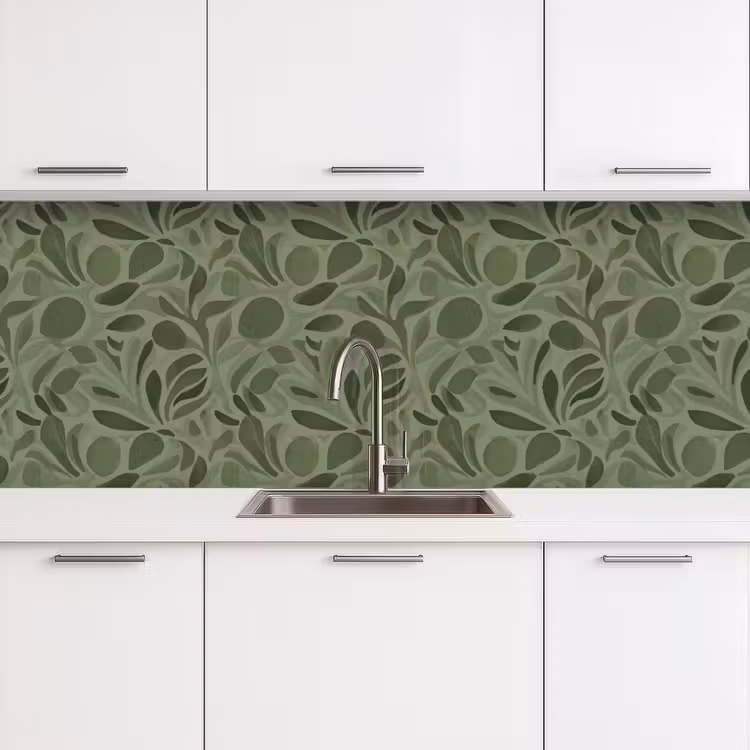 Sereen - Bladeren - Groen keuken achterwand 2 groot 857 -3d