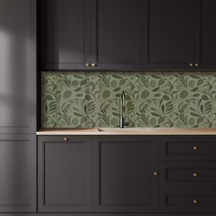 Sereen - Bladeren - Groen keuken achterwand 2 groot 857 -sfeer1