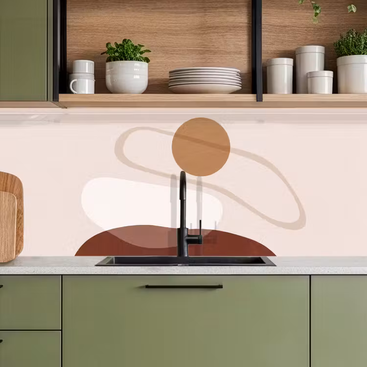 Kitchen Wall Splashback - Shapes - Organic - Art - Vormen - Organisch - Kunst keuken achterwand 2 middel