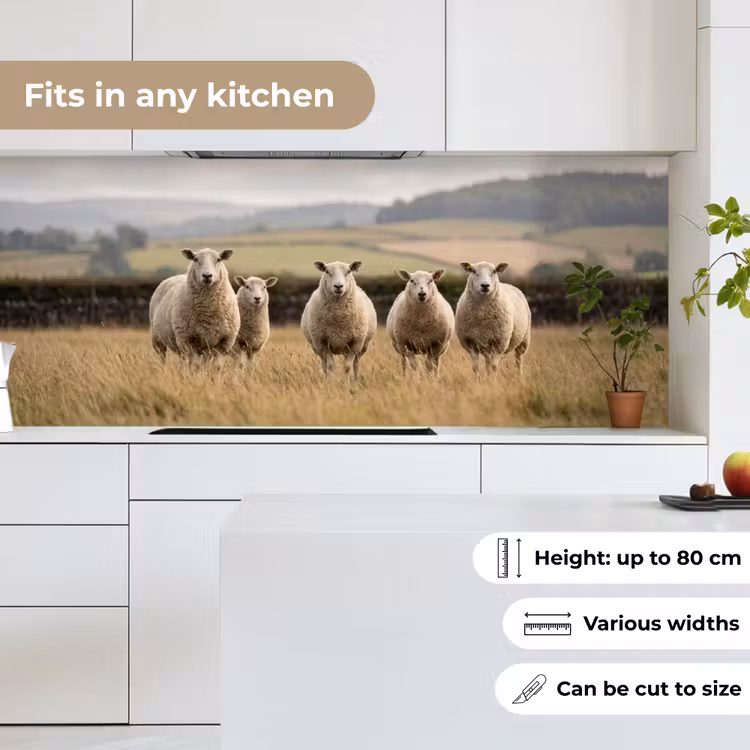 Schapen - Weidenlandschap - Heuvels keuken achterwand 2 middel -sfeer4_UK