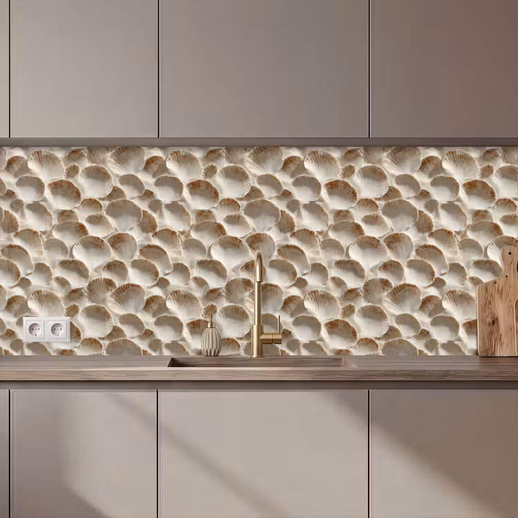 Schelpen - Waaiervorm - Wit keuken achterwand 2 middel 871 zz_3dshopping