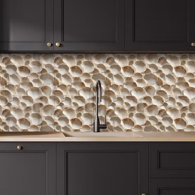 Schelpen - Waaiervorm - Wit keuken achterwand 2 middel 871 -sfeer1