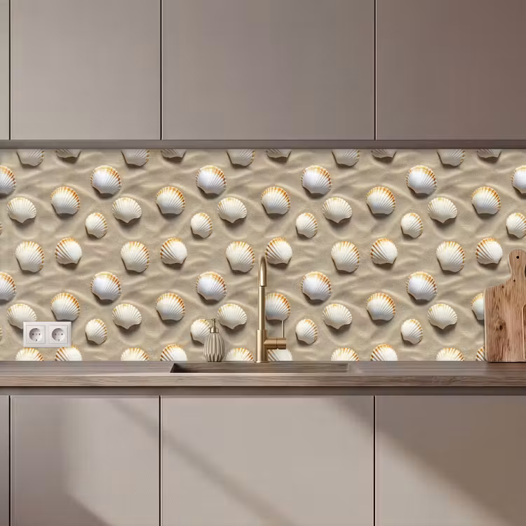 Schelpen - Zand - Maritiem keuken achterwand 2 middel 871 zz_3dshopping