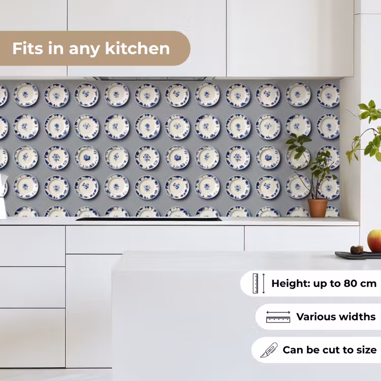 Borden - Bloemen - Blauw - Wit keuken achterwand 2 middel 871 -sfeer4_UK