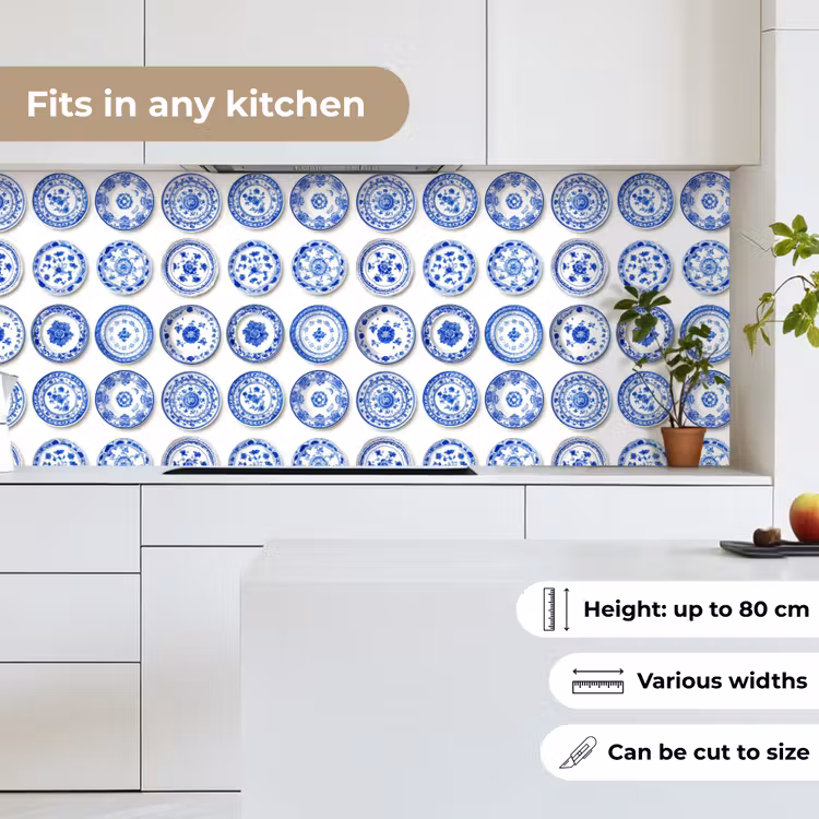 Borden - Bloemen - Patroon - Blauw keuken achterwand 2 middel 871 -sfeer4_UK